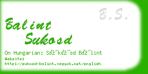 balint sukosd business card